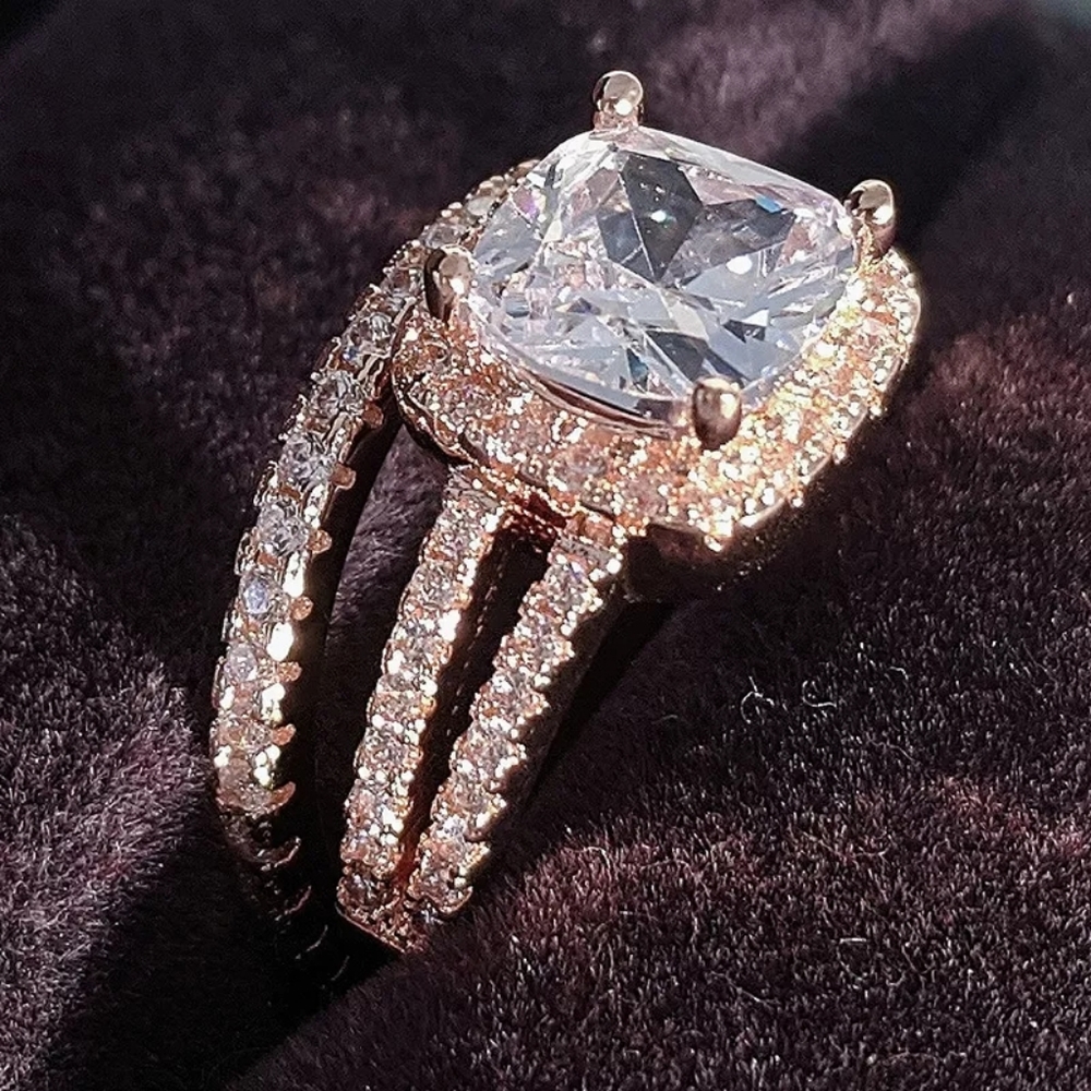 Gorgeous Rose Gold Engagement Set of Rings - Picture 3 of 5